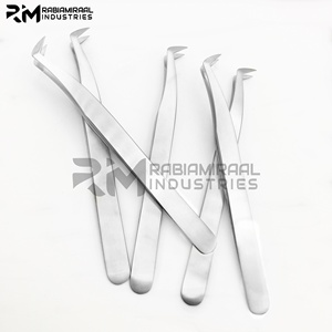 Pinzas RMI Silver Matt de 90 grados para extensión de pestañas, con logo, para creación de abanicos de visón, agarre firme - Product Image 4