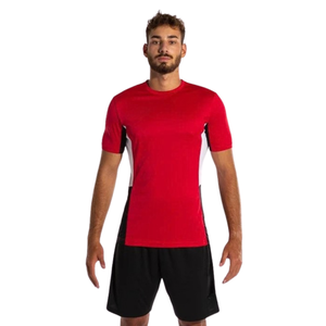 Ensemble maillot et short de football unisexe à empiècements contrastants, col ras du cou, séchage rapide, kits d'entraînement de football, uniforme personnalisé, fournisseur en gros - Product Image 2