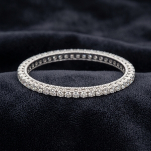 Brazalete de Tenis Ligero y Redondo con Diamante Cultivado en Laboratorio de 1.30 Ct |   En oro amarillo, blanco y rosa de 9 quilates - Product Image 3