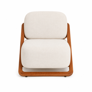 Fauteuil lounge moderne rembourré avec structure en bois, dossier solide, design ergonomique pour le mobilier de salon - Product Image 2
