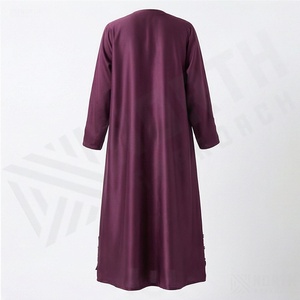 2025 OEM Kimono Abaya pour femmes musulmanes, en tissu polyester épais, doux et très extensible, col en V, manches longues, pour fêtes, Ramadan, mariages - Product Image 2