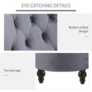 Poltrona Retrò Senza Braccioli con Schienale Alto, Rivestimento in Lana Grigia e Tessuto PU, Seduta Trapuntata per Soggiorno, Sala da Pranzo, Camera da Letto e Uso Commerciale - Product Image 5