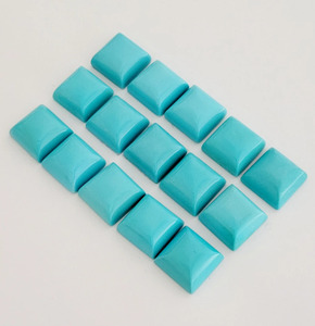 Turquoise naturelle de qualité supérieure, taille carrée, cabochon 8x8 mm, pierre précieuse en vrac pour bijoux fins - Product Image 1