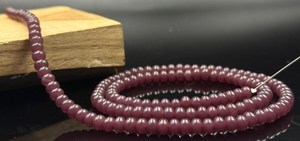 Burma <b>Ruby</b> Beaded <b>Necklace</b> Smooth Rondelle July Birthstone Lab Created <b>Ruby</b> Gemstone Jewelry Handmade Statement <b>Necklace</b> Custom - Product Image 2
