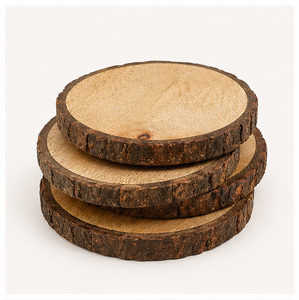 Premium <b>Rustic</b> Natural Tree Bark Wooden Coasters Set Of 4 Eco-Friendly Round Mango Wood Log Slices For Drinks <b>Coffee</b> <b>Table</b> Decor - Product Image 4