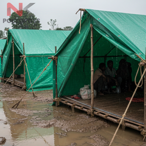 Bâche d'urgence portable pour zones sinistrées, résistante aux intempéries, en rouleau, laminée, pour abri d'urgence - Product Image 2