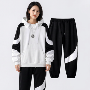 Conjunto Deportivo para Hombre con Bloques de Color, Sudadera con Capucha y Pantalones con Cordón, Estilo Casual, Transpirable, 100% Poliéster, para Otoño - Product Image 5