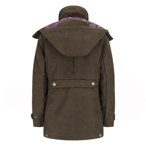 Veste à capuche unisexe Shero en néoprène vert olive, résistante à l'eau, pour l'hiver et les activités de plein air, avec fermeture à boutons et poches - Product Image 2