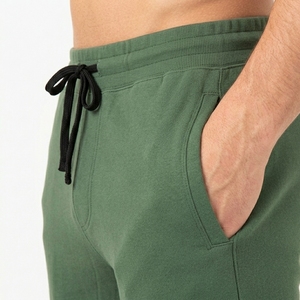 Pantalon de jogging décontracté pour homme personnalisé en coton et élasthanne vert, taille élastique avec cordon de serrage, mi-lourd, respirant, tricoté - Product Image 6