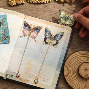 Metal Butterfly <b>Bookmark</b> with Colorful Chain Design Elegant Page Marker for Books Journals Diaries and Gift Collection - Product Image 4