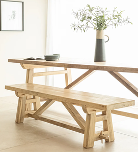 Banc de patio rustique en bois massif avec finition durable, résistant à l'eau et écologique pour l'extérieur, salle à manger, couloir, école, hôpital - Product Image 3
