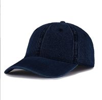 Casquette de baseball en denim vintage en coton premium, 6 panneaux, unisexe, réglable avec boucle métallique, style sport décontracté