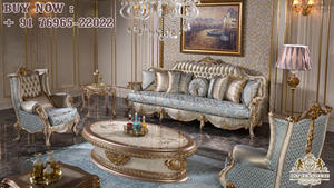 Juego de sofá moderno tallado doble de aspecto francés para el hogar, muebles de sala de estar de estilo europeo tallados a mano para el hogar americano - Product Image 3