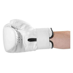 Guantes de Boxeo de Cuero PU Blanco con Cierre de Cordones en la Muñeca, Transpirables, para Adultos, Entrenamiento y Sparring - Product Image 3