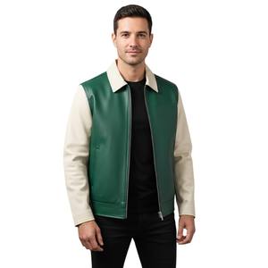 Chaqueta Unisex de Invierno 2026, Forro Polar de Poliéster/Algodón, Verde y Blanco, Cuello Alto, Color Personalizado, Logotipo Bordado en la Parte Delantera, para Hombre - Product Image 4