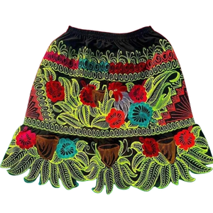 Vintage Breathable Eco-Friendly Quick Dry Comfortable Women's <b>Knee</b>-Length Skirts with Embroidery and 100% Polyester - Product Image 4