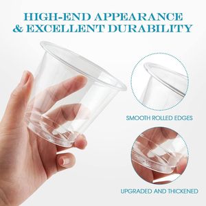 Confezione da 100 Bicchieri di Plastica Trasparenti da 270ml, Bicchieri in PET Effetto Cristallo per Vino, Succhi, Caffè Freddo e Bevande Fredde - Product Image 3