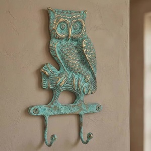 Vintage Owl Cast Iron Wall <b>Hook</b> Animal Design 1 <b>Hook</b> Rust Resistant Multi-Purpose Wall Mounted Coat Rack Decor - Product Image 1