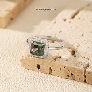 Geometric Square Shaped <b>Silver</b> <b>Ring</b> Shimmering Cubic Zirconia Micro Inlay 925 Sterling <b>Silver</b> Women <b>Eternity</b> Band <b>Ring</b> Wholesale - Product Image 4