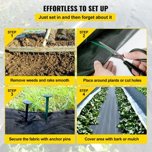 Rete da Giardino Premium 50FTx3FT, Tessuto Anti-Erbacce Intrecciato 5OZ, Geotessuto Resistente 50ft X 3ft ad Alta Permeabilità per Fiori - Product Image 5
