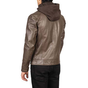 Chaqueta Bomber Vintage de Piel de Vaca Marrón para Hombre, Corte Holgado, con Cierre, Impermeable, Resistente al Viento, Transpirable, Informal de Invierno - Product Image 3