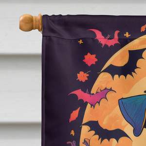 Gran Multicolor Poliéster Schnauzer Witchy Halloween Casa Bandera Porche Manga Polo Decorativo Patio Banner Obra DE ARTE Colgante de pared - Product Image 3