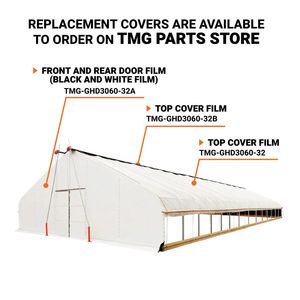 Tenda Serra Oscurante Pro Series 30FT X 60FT 6 Mil con Copertura in Pellicola Trasparente per Serra a Freddo e Omissione di Luce - Product Image 3
