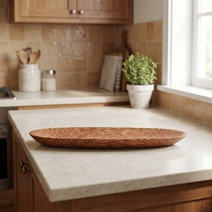 Plato ovalado de madera de suar de calidad alimentaria, color marrón claro mediano, para servir aperitivos y decorar la mesa de comedor en casa, artesanía de calidad exquisita. - Product Image 2