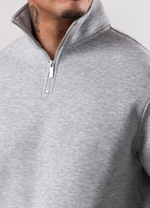 Sudadera con Cierre de Cremallera 1/4 Personalizada con Logotipo, Estilo Urbano, Tallas Grandes para Hombre, Sudadera Deportiva con Cierre de Cremallera 1/4 - Product Image 4