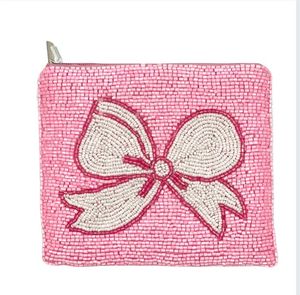 Beach Girl Embroidered Beaded Coin Purse With Zipper And <b>Key</b> Ring <b>Square</b> Casual Travel Accessory - Product Image 4