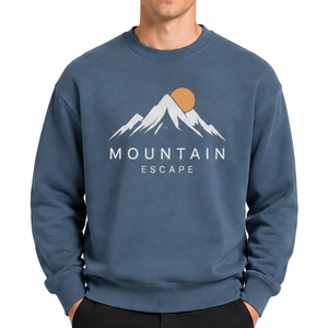 Sweat-shirt à col rond Mountain Escape pour homme, coupe classique, en coton tricoté, avec imprimé sur le devant, style décontracté d'automne - Product Image 2