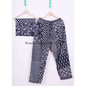 Ensemble de pyjama pour femmes, élégant, en coton, col rond, manches longues, imprimé jungle, confort ultime, douceur, respirant - Product Image 4