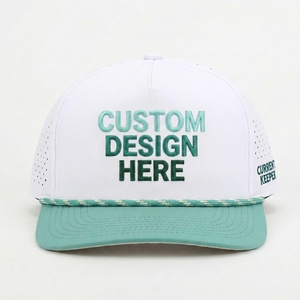 Casquette Snapback de Pêche Personnalisée Premium à 5 Panneaux, Ventilée, en Nylon Perforé Découpé au Laser, Broderie 3D, OEM ODM, Faible MOQ - Product Image 1