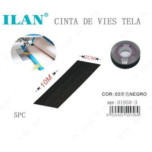 Nastro in tessuto Ilan 2 cm x 10 m nero per rifiniture da cucito - Product Image 3