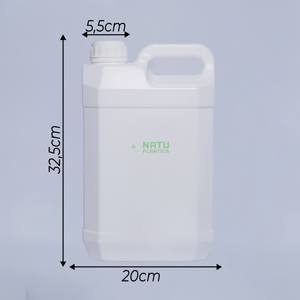 Wholesale Custom 5L <b>Plastic</b> Jerry Can for Cleaning Liquid Package <b>Container</b> Oil Champagne <b>Square</b> Barrel With Screw Lid - Product Image 6