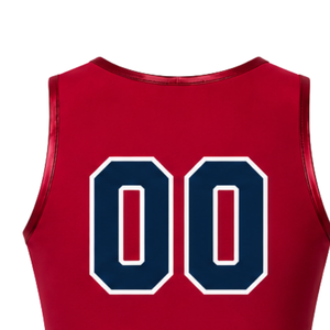 Maillot de cheerleading rouge sans manches, coupe courte, léger, uniforme sportif personnalisé, tenue d'entraînement pour équipe, vêtements de performance athlétique - Product Image 6