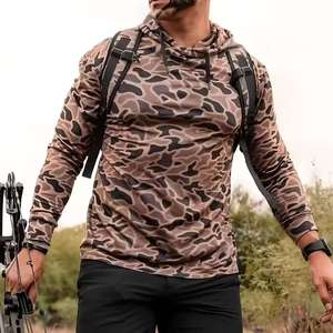 เสื้อฮู้ดดีไซน์ลายพรางคุณภาพพรีเมียมแบบ OEM พร้อมบริการปักโลโก้ตามสั่ง  ผ้าโพลีเอสเตอร์สำหรับตกปลา - Product Image 6