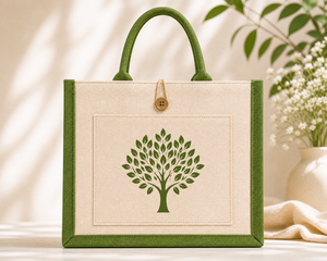 AMANI Dual Color Laminated Jute Tote <b>Bag</b> Eco Friendly Reusable Shopping <b>Bag</b> Custom Logo Printed Promotional Wedding Exhibition - Product Image 1