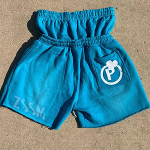 Pantalones Cortos Deportivos Personalizados para Hombre, Estilo Vintage, Lavado Ácido, Doble Cintura, con Parche Bordado en Lona, Felpa Francesa, Bajo sin Rematar - Product Image 5