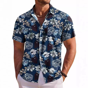 Chemise Hawaïenne Homme Respirante à Imprimé Floral 3D, Style Décontracté Estival, Idéale pour les Vacances en Bord de Mer - Nouvelle Collection Promotionnelle - Product Image 3