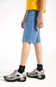 Pantalones Cortos de Mezclilla Tejida Oscura de Cintura Alta para Hombre, 100% Algodón, Lavado a la Piedra, Estilo Casual de Verano, Venta al por Mayor OEM - Product Image 3