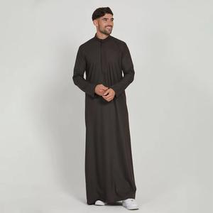 Fashionable Islamic <b>Men</b> Thobes Jubba 100% High Quality Dark Long Suit <b>Thobe</b> <b>Men's</b> Clothing Ramadan Djellaba Eid - Product Image 5