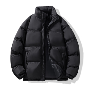 2026 New Men's Stand Collar Puffer Jacket Color Blocking Windproof Thick Polyester Winter Coat Casual Style Zipper Closure - Product Image 2