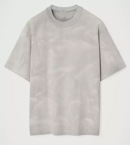 Camiseta de Algodón Gris Sólido Extra Grande para Hombre, Manga Corta, Cuello Redondo, Estilo Casual, Tejido de Punto Jersey, Corte Regular - Product Image 1