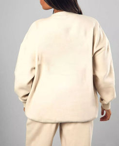 Sudadera rosa extragrande para mujer, cuello redondo, hombros caídos, manga larga, estampado de letras, diseño asimétrico, con la frase 'God Is Good All The Time' - Product Image 4