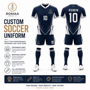 ชุดเสื้อฟุตบอลชาย ROMAA แบบซับลิเมชั่น โพลีเอสเตอร์ 100% ระบายอากาศได้ดี แขนสั้น พร้อมชื่อ เบอร์ และชุดทีม - Product Image 5