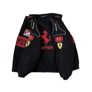 Chaquetas de Invierno Personalizadas con Logotipo Bordado, Estilo Retro de Fórmula, Chaqueta de Motociclismo de Poliéster Resistente al Viento para Adultos - Product Image 3
