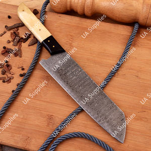 มีดเชฟซันโตะกุเหล็กดามัสกัสทำมือ ด้ามจับอีพ็อกซี่ลายกระดูก น้ำหนักเบา ขนาด 8 นิ้ว ด้ามจับตามหลักสรีรศาสตร์ ใช้ได้ทั้งมือซ้ายและขวา รับผลิตแบบ OEM - Product Image 2