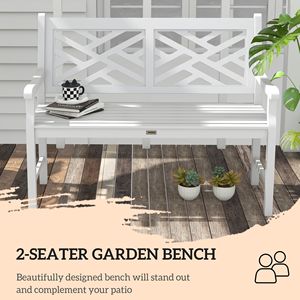 Panca da esterno bianca in legno Respite da 110 cm con telaio in alluminio pressofuso per giardini, terrazze, centri commerciali e parchi - Product Image 5