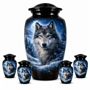 Urne commémorative pour chien de compagnie, style américain et européen, en aluminium écologique, capacité 10x3 pouces, pour cendres funéraires - Product Image 3